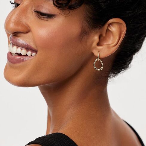 Gold Earrings for Women Trendy 14K Gold Plated Double Hoop Dangle Earring Thin Minimalist Lightweight Dainty Drop Earrings Jewelry Gift for Her in Saudi Arabia