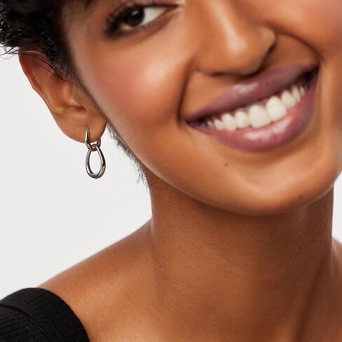 Gold Earrings for Women Trendy 14K Gold Plated Double Hoop Dangle Earring Thin Minimalist Lightweight Dainty Drop Earrings Jewelry Gift for Her in Saudi Arabia