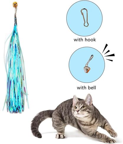 LogFaadCoi 10-Pack of Vibrant Feathered Cat Toy Refills: Perfect Wand Attachments for Indoor Cats, Enhance Your Pet's Playtime with These Exciting Replacement Feather Cat Toys in Saudi Arabia