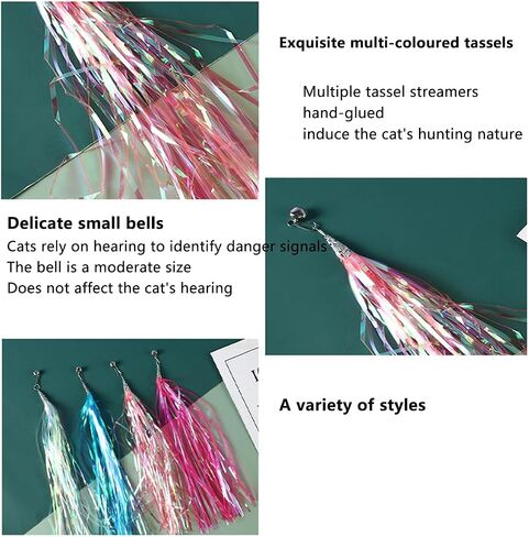 LogFaadCoi 10-Pack of Vibrant Feathered Cat Toy Refills: Perfect Wand Attachments for Indoor Cats, Enhance Your Pet's Playtime with These Exciting Replacement Feather Cat Toys in Saudi Arabia