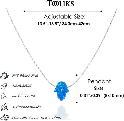 Delicate 14K Gold Filled Opal Hamsa Choker Necklace - Delicate Thin Gold Chain with Sparkling White Opal Hand Charm for Modern Protection (White, Gold Filled) in Saudi Arabia