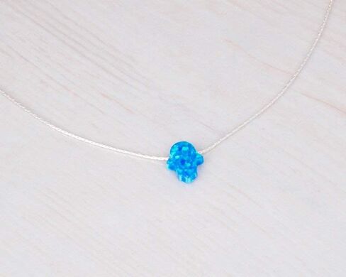 Delicate 14K Gold Filled Opal Hamsa Choker Necklace - Delicate Thin Gold Chain with Sparkling White Opal Hand Charm for Modern Protection (White, Gold Filled) in Saudi Arabia