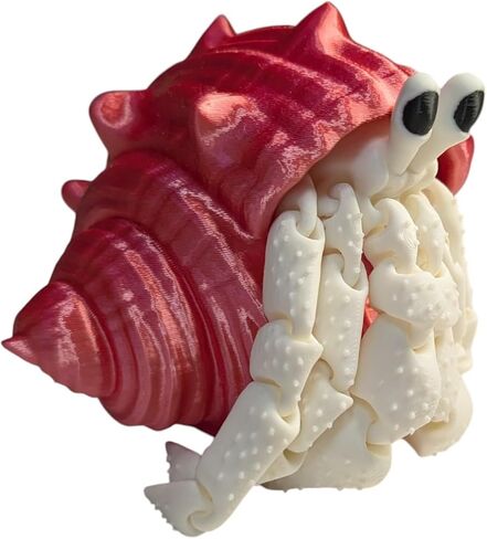 Hermit Crab Fidget Toy with Removable Shell, 3D Printed animals, crab toy, 3d printed toys (Blue+Green/Marble Shell) in Saudi Arabia