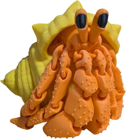 Hermit Crab Fidget Toy with Removable Shell, 3D Printed animals, crab toy, 3d printed toys (Blue+Green/Marble Shell) in Saudi Arabia