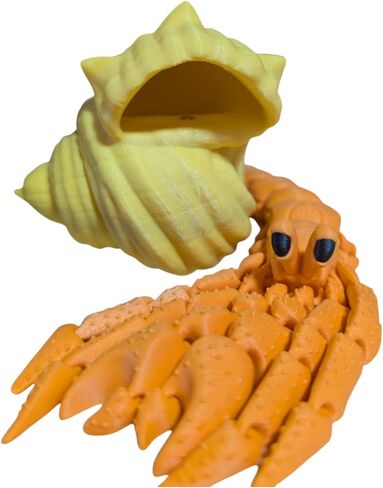 Hermit Crab Fidget Toy with Removable Shell, 3D Printed animals, crab toy, 3d printed toys (Blue+Green/Marble Shell) in Saudi Arabia