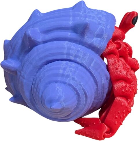 Hermit Crab Fidget Toy with Removable Shell, 3D Printed animals, crab toy, 3d printed toys (Blue+Green/Marble Shell) in Saudi Arabia