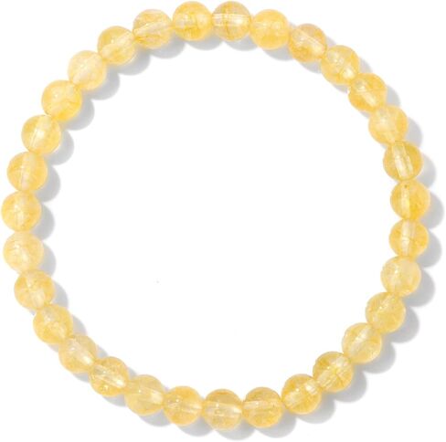 Citrine Bracelet for Women 6mm Handmade Stretch Citrine Crystal Bracelet Stretch Beaded Bracelets Yellow Bead Bracelet Gemstone Bracelet Healing Crystal Bracelets Stretch Jewelry for Women in Saudi Arabia
