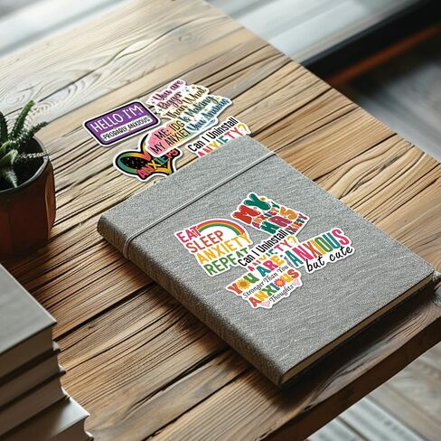 (10pcs) Anxiety Stickers Calm Strips Sensory Mental Health Fidget Stickers Funny Gifts Multiple Different Design, Waterproof, UV- Resistant, Suitable for Tumbler, Laptop, Car, Truck in Kuwait