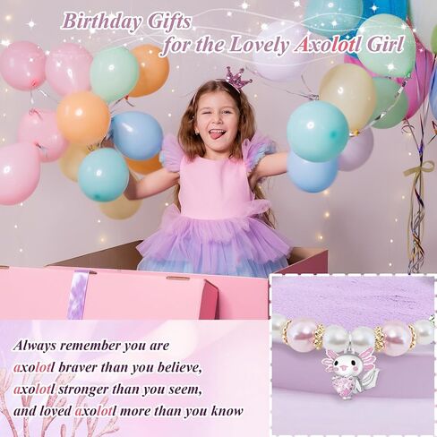 Axolotl Bracelet for Girls, Cute Axolotl Gifts as Mothers Day Gift for Daughter Granddaughter Niece, Adjustable Graduation Girls Bracelet Axolotl Stuff with Lovely Card Kawaii Gifts in Saudi Arabia