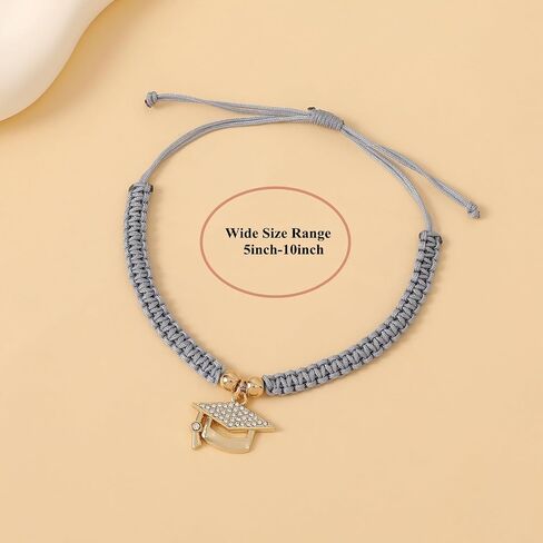 2025 Personalized Graduation Gifts for Her Him,Dainty Graduation Bracelets with Graduation Card,Graduation Gifts for College/8th Grade/High School/Nursing/Master Degree/5th Grade/Phd (gray) in Saudi Arabia