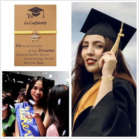 2025 Personalized Graduation Gifts for Her Him,Dainty Graduation Bracelets with Graduation Card,Graduation Gifts for College/8th Grade/High School/Nursing/Master Degree/5th Grade/Phd (gray) in Saudi Arabia