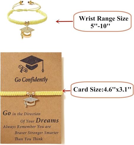 2025 Personalized Graduation Gifts for Her Him,Dainty Graduation Bracelets with Graduation Card,Graduation Gifts for College/8th Grade/High School/Nursing/Master Degree/5th Grade/Phd (gray) in Saudi Arabia