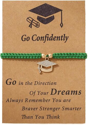 2025 Personalized Graduation Gifts for Her Him,Dainty Graduation Bracelets with Graduation Card,Graduation Gifts for College/8th Grade/High School/Nursing/Master Degree/5th Grade/Phd (gray) in Saudi Arabia