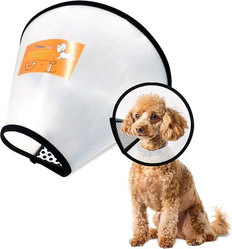 Pet Recovery Collars & Cones for Dogs and Cats After Surgery Adjustable Animal Neck Cone Surgical Elizabeth E-Collar Prevent Biting (White, Neck Circumference 35-40cm, Depth 23cm) in Saudi Arabia