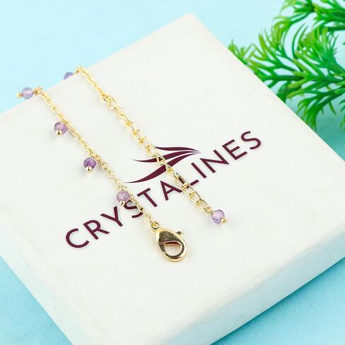 خلخال جزريت غاسيتون الخضراء الطبيعية ، سوار الكاحل بالخرز ، مجوهرات معلقة يدويًا ، بلورات شفاء ، سلسلة مملوءة بالذهب 14K ، سلسلة قابلة للتعديل ، هدية عيد ميلاد للنساء ، حجم 9+1.50 بوصة in Kuwait