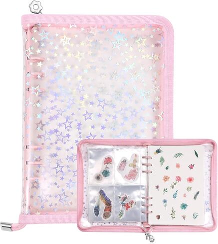 MUDOR 4 in 1 Sticker Storage Organizer, Sticker Binder with Storage Sleeves and Release Paper, Reusable Sticker Collecting Book Album Holder, A5 Blank Sticker Container Organizer in Saudi Arabia