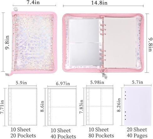 MUDOR 4 in 1 Sticker Storage Organizer, Sticker Binder with Storage Sleeves and Release Paper, Reusable Sticker Collecting Book Album Holder, A5 Blank Sticker Container Organizer in Saudi Arabia