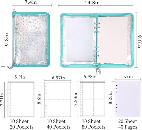 MUDOR 4 in 1 Sticker Storage Organizer, Sticker Binder with Storage Sleeves and Release Paper, Reusable Sticker Collecting Book Album Holder, A5 Blank Sticker Container Organizer in Saudi Arabia