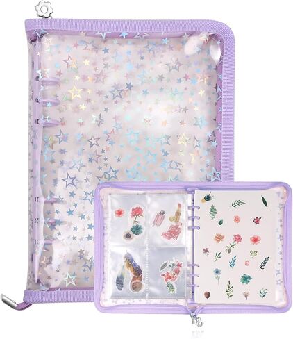 MUDOR 4 in 1 Sticker Storage Organizer, Sticker Binder with Storage Sleeves and Release Paper, Reusable Sticker Collecting Book Album Holder, A5 Blank Sticker Container Organizer in Saudi Arabia