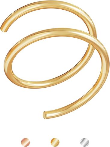 Silver Double Hoop Nose Ring for Single Piercing, 20g 7mm Nose Ring Hoop Sterling Silver, Spiral Nose Ring Double Hoop 20 Gauge Small Twist Nose Ring Hoop in Kuwait