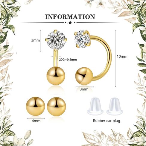 2pcs 20g birthstone حلقة الأنف نصف طوق مسمار CZ ثقب الأذن ثارقة صغيرة رقيقة أنف حلقة عشيق جسم المجوهر in Kuwait