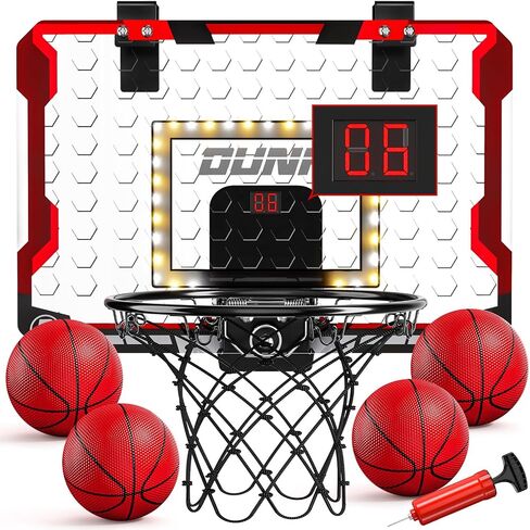 TEMI Indoor Basketball Hoop for Kids, Door Room Basketball Hoop,Mini Basketball Hoop with 4 Balls, Basketball Toys for 3 4 5 6 7 8 9 10 11 12 Year Old Boys in Saudi Arabia