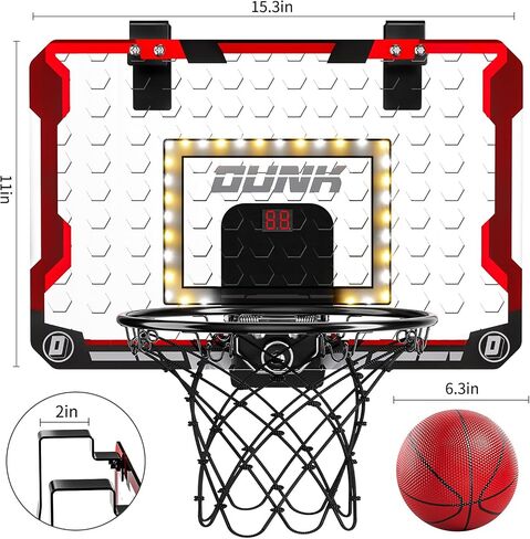 TEMI Indoor Basketball Hoop for Kids, Door Room Basketball Hoop,Mini Basketball Hoop with 4 Balls, Basketball Toys for 3 4 5 6 7 8 9 10 11 12 Year Old Boys in Saudi Arabia