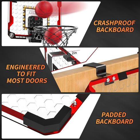 TEMI Indoor Basketball Hoop for Kids, Door Room Basketball Hoop,Mini Basketball Hoop with 4 Balls, Basketball Toys for 3 4 5 6 7 8 9 10 11 12 Year Old Boys in Saudi Arabia