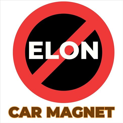1pcs Funny Elon Magnet, No Elon Magnet, Elon Magnet, Anti Musk Tesla Bumper Magnet, 4 Inch Waterproof Car Magnet for Car, Truck, Toolbox, Window, Metal Surface,Funny Magnet in Kuwait