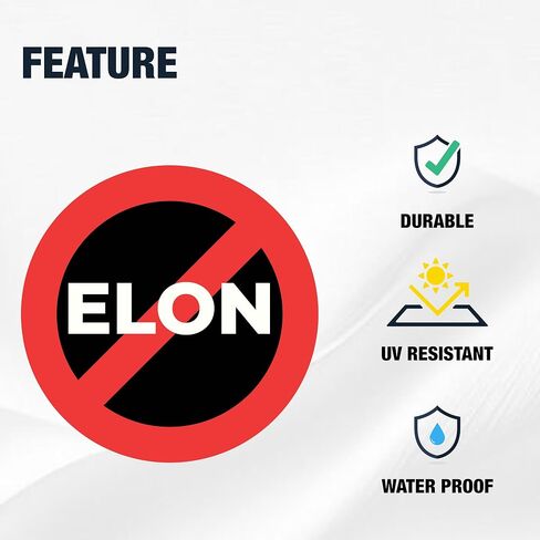 1pcs Funny Elon Magnet, No Elon Magnet, Elon Magnet, Anti Musk Tesla Bumper Magnet, 4 Inch Waterproof Car Magnet for Car, Truck, Toolbox, Window, Metal Surface,Funny Magnet in Kuwait