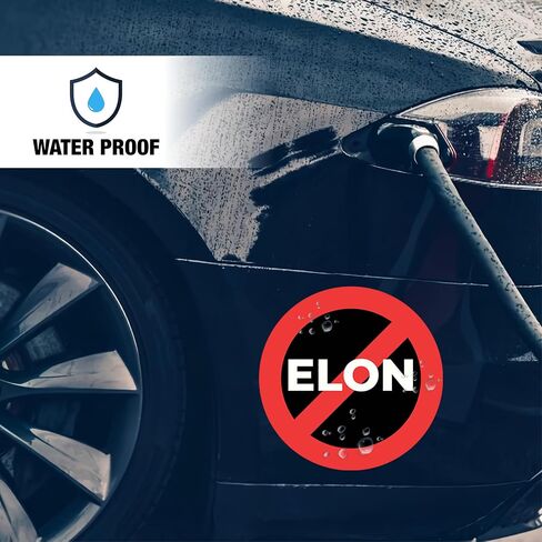 1pcs Funny Elon Magnet, No Elon Magnet, Elon Magnet, Anti Musk Tesla Bumper Magnet, 4 Inch Waterproof Car Magnet for Car, Truck, Toolbox, Window, Metal Surface,Funny Magnet in Kuwait