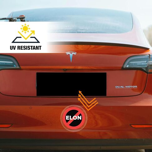 1pcs Funny Elon Magnet, No Elon Magnet, Elon Magnet, Anti Musk Tesla Bumper Magnet, 4 Inch Waterproof Car Magnet for Car, Truck, Toolbox, Window, Metal Surface,Funny Magnet in Kuwait