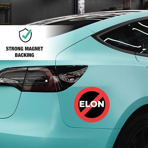 1pcs Funny Elon Magnet, No Elon Magnet, Elon Magnet, Anti Musk Tesla Bumper Magnet, 4 Inch Waterproof Car Magnet for Car, Truck, Toolbox, Window, Metal Surface,Funny Magnet in Kuwait