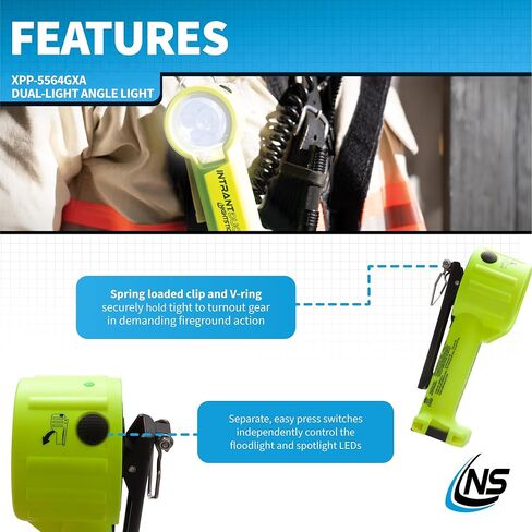 Nightstick XPP-5564GX INTRANT® DUO TURBO Intrinsically Safe Dual-Light Angle Light - 4 AA - Green in Kuwait