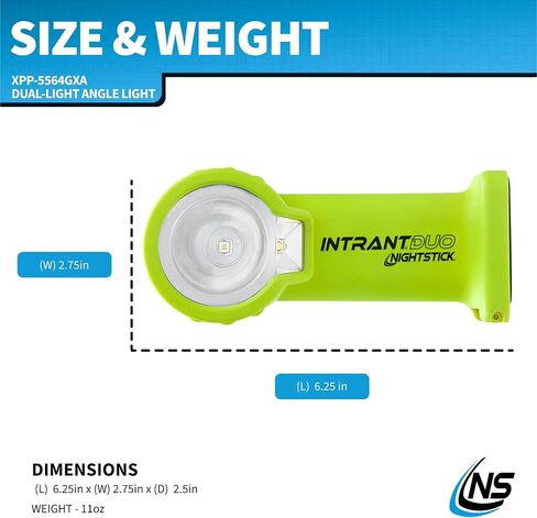 Nightstick XPP-5564GX INTRANT® DUO TURBO Intrinsically Safe Dual-Light Angle Light - 4 AA - Green in Kuwait