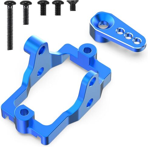 COOWOO Aluminum Alloy RC Servo Mount and Servo Horn Upgrade Parts Set for 1/18 TRX-4M RC Crawler Cars - Precision CNC Machined, Increased Durability and Precision Steering, Black in Saudi Arabia