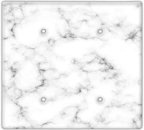 Decorative Wall Switch Cover Plate - White Marble Decor Switch Plate - Beautiful Stone Marble Finish With Colors of White and a Little Bit of Grey (Single Outlet Cover) in Kuwait