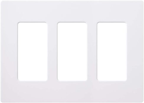 لوحة غطاء مفتاح LUTRON CLARO ، 3 لوحة حائط عصابة ، لمفاتيح ضوء الديكور ، غطاء مفتاح ضوء الروك ، غطاء مخرج ، غطاء لوحة التبديل ، لمعان ، CW-3-WH ، أبيض in Kuwait