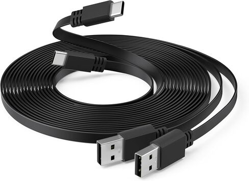 Itramax 20FT USB A to USB C Cable 2Pack,Type C Long Charger Cord Extra Flat USB to USB-C Charging Power Cord Compatible for PS5/PlayStation 5,Xbox Series,Blink Outdoor 4 4th,Blink Mini 2,White in Saudi Arabia