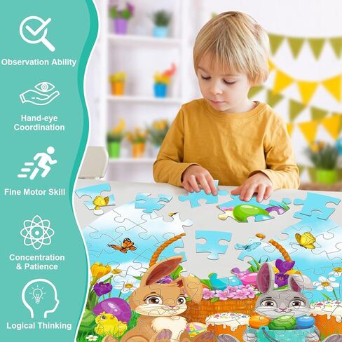 45 Pcs Nativity Floor Puzzles for Kids Age 6-8, Christian Gifts for Kids with Jumbo Floor Puzzles Educational Learning for Kid in Kuwait