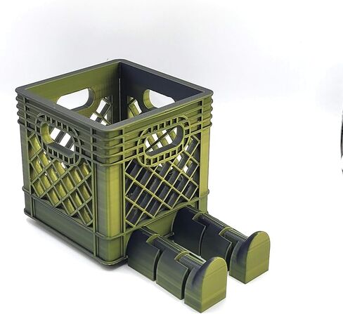 Craty the Funny Mini Crate with Legs - Cute Home Decor, Bathroom Organizers and Storage for Small Items, Lego Bin, Desk Organizer, Business Card Holder, Pencil Box, Makeup Organize (Gold & Purple) in Saudi Arabia