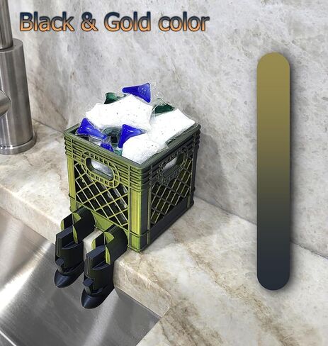 Craty the Funny Mini Crate with Legs - Cute Home Decor, Bathroom Organizers and Storage for Small Items, Lego Bin, Desk Organizer, Business Card Holder, Pencil Box, Makeup Organize (Gold & Purple) in Saudi Arabia