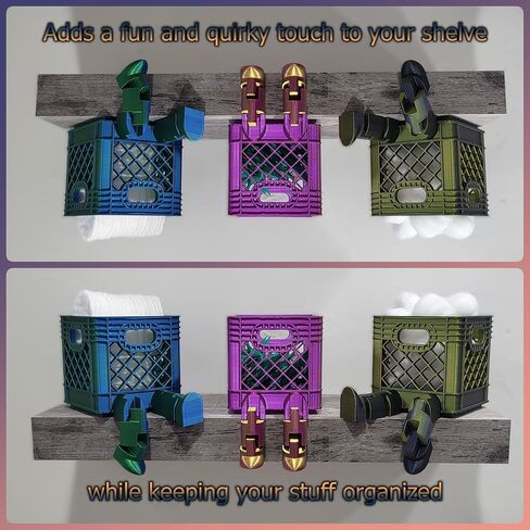 Craty the Funny Mini Crate with Legs - Cute Home Decor, Bathroom Organizers and Storage for Small Items, Lego Bin, Desk Organizer, Business Card Holder, Pencil Box, Makeup Organize (Gold & Purple) in Saudi Arabia