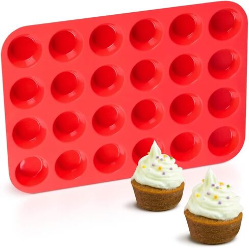 CAKETIME SILICONE MUFFIN PAN MINI 24 CUPS CUPCAKE PAN ، FOOD FOOD GRAGE SILICONE BAKIN in Kuwait