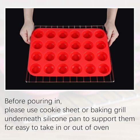 CAKETIME SILICONE MUFFIN PAN MINI 24 CUPS CUPCAKE PAN ، FOOD FOOD GRAGE SILICONE BAKIN in Kuwait