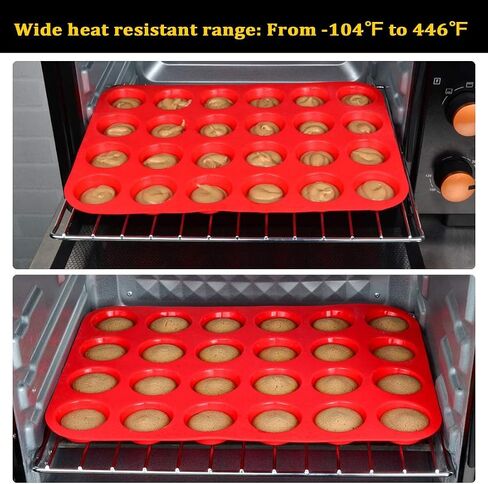 CAKETIME SILICONE MUFFIN PAN MINI 24 CUPS CUPCAKE PAN ، FOOD FOOD GRAGE SILICONE BAKIN in Kuwait