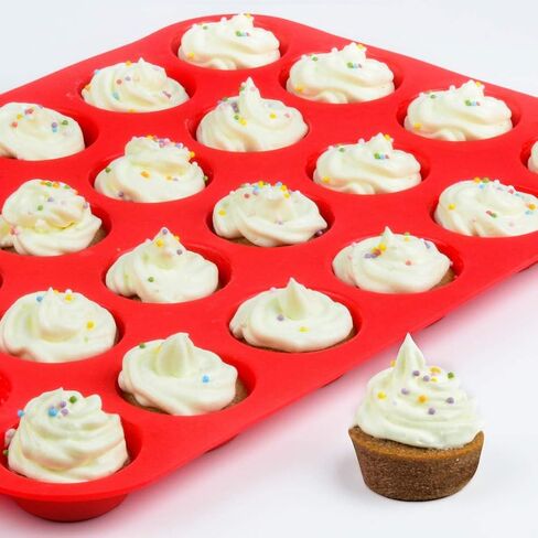 CAKETIME SILICONE MUFFIN PAN MINI 24 CUPS CUPCAKE PAN ، FOOD FOOD GRAGE SILICONE BAKIN in Kuwait