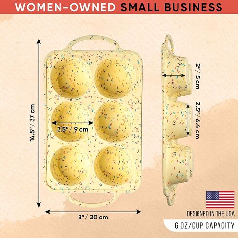 2 حزمة سيليكون ميني مافن عموم 12 عدد-مقالي غير مصقفة للسيليكون للخبز ، مقالي كب كيك خالية من BPA للخبز ، إطلاق سهلة ، مقابض معدنية ، فرن وغسالة صحون آمنة in Kuwait