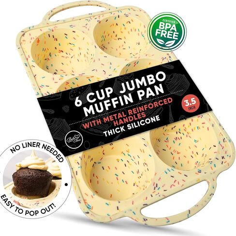 2 حزمة سيليكون ميني مافن عموم 12 عدد-مقالي غير مصقفة للسيليكون للخبز ، مقالي كب كيك خالية من BPA للخبز ، إطلاق سهلة ، مقابض معدنية ، فرن وغسالة صحون آمنة in Kuwait