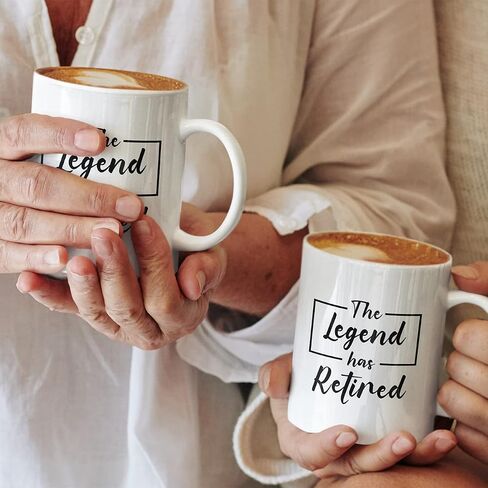 Retirement Gifts For Women Men, The Legend Has Retired Funny Coffee Mug, 2024 Happy Retirement Gifts for Teacher, Coworker, Police Officer, Military, Navy, Nurse, Boss, Mom, Dad (11 Oz All White) in Kuwait